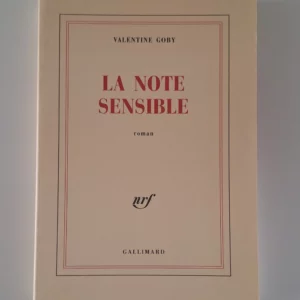 Valentine Goby - La note sensible - Couverture avant